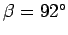 $\beta=92^\circ$