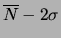 $\overline N - 2\sigma$