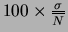 $100 \times {{\sigma} \over {\overline N}}$