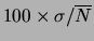 $100 \times \sigma /{\overline N} $